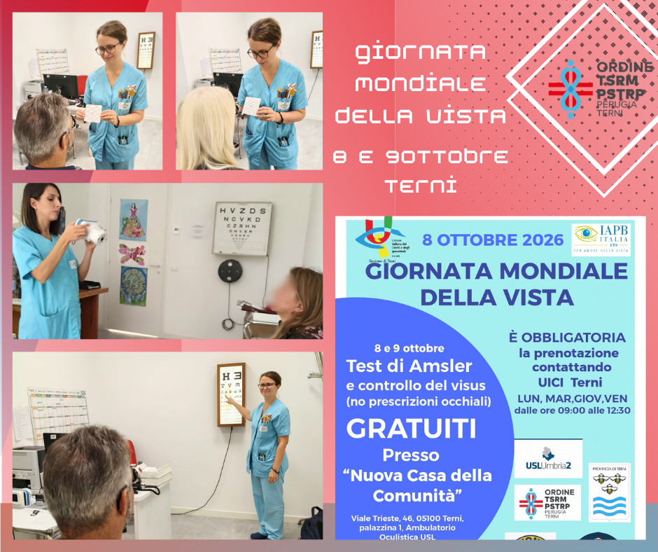 Gli Ortottisti in prima linea per la prevenzione e la salute visiva: l’iniziativa a Terni per la Giornata mondiale della vista 2026