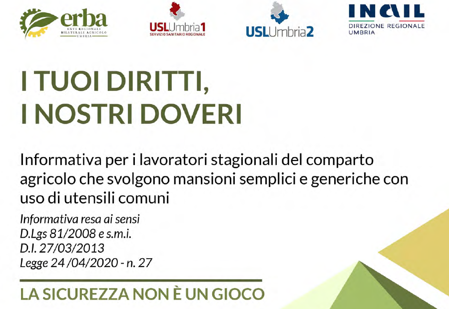 Informativa per i lavoratori stagionali del comparto agricolo