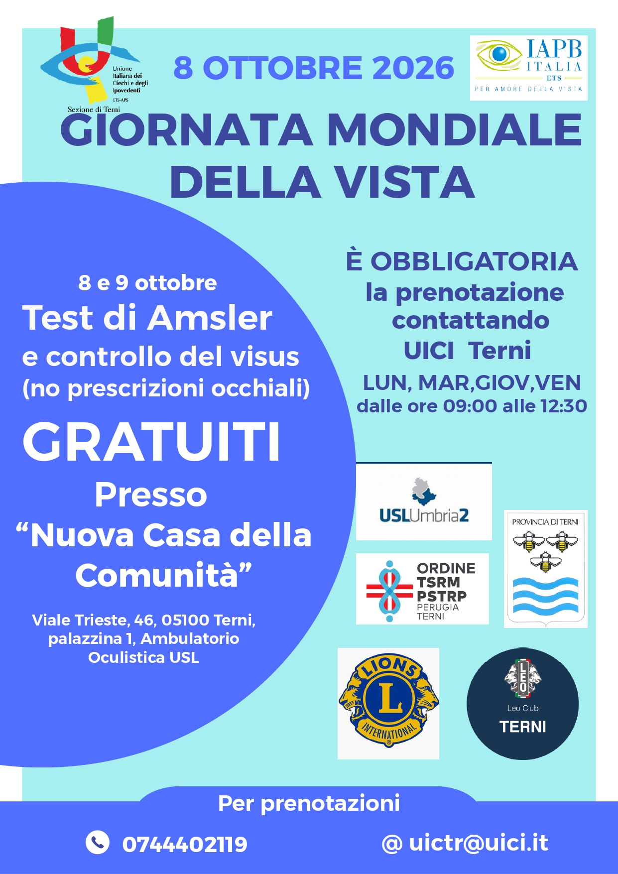 Giornata mondiale della vista 2026 – La vista è una perla preziosa, proteggila con la prevenzione